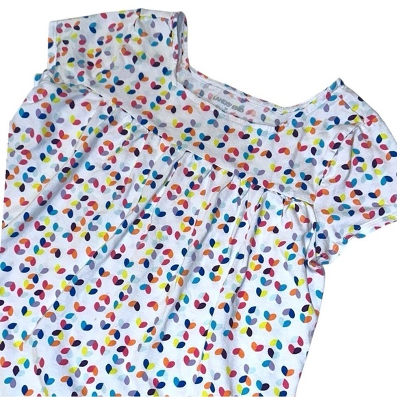 Lands' End Other - LANDS ' END Girls Short Sleeve Shirt Colorful Heart Pattern 10-12 Medium